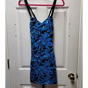 Blondie Nights Sequin Dress Blue Green Black Size 1 NEW